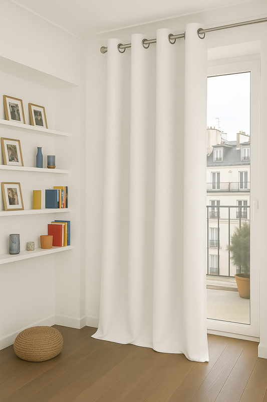 White blackout curtain